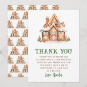 Gingerbrood House Decorting Birthday Party Bedankkaart (Voorkant / Achterkant)