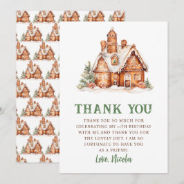 Gingerbrood House Decorting Birthday Party Bedankkaart