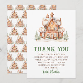 Gingerbrood House Decorting Birthday Party Bedankkaart