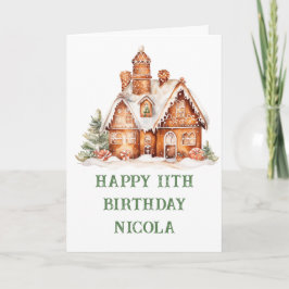 Gingerbrood House Decorting Birthday Party Feestdagen Kaart