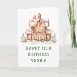Gingerbrood House Decorting Birthday Party Feestdagen Kaart