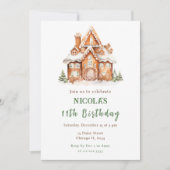 Gingerbrood House Decorting Birthday Party Kaart (Voorkant)