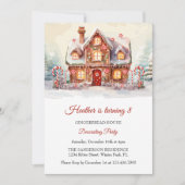 Gingerbrood House Decorting Birthday Party Kaart (Voorkant)