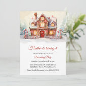 Gingerbrood House Decorting Birthday Party Kaart (Staand voorkant)