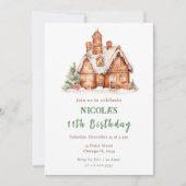 Gingerbrood House Decorting Birthday Party Kaart (Voorkant)