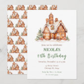 Gingerbrood House Decorting Birthday Party Kaart (Voorkant / Achterkant)