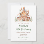 Gingerbrood House Decorting Birthday Party Kaart (Voorkant)