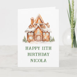 Gingerbrood House Decorting Birthday Party Kaart