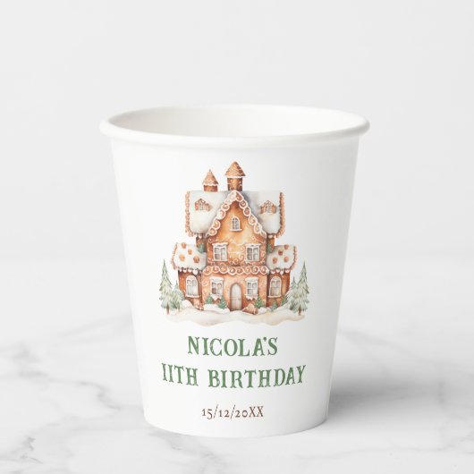 Gingerbrood House Decorting Birthday Party Papieren Bekers (Voorkant)