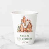 Gingerbrood House Decorting Birthday Party Papieren Bekers (Achterkant)