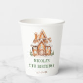 Gingerbrood House Decorting Birthday Party Papieren Bekers (Achterkant)