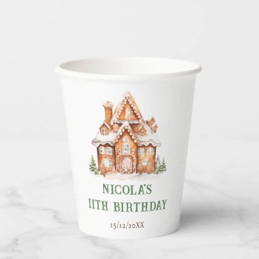 Gingerbrood House Decorting Birthday Party Papieren Bekers (Voorkant)