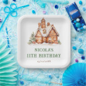 Gingerbrood House Decorting Birthday Party Papieren Bordje (Feest)