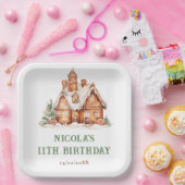 Gingerbrood House Decorting Birthday Party Papieren Bordje (Feest)