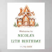 Gingerbrood House Decorting Birthday Party Poster (Voorkant)