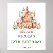 Gingerbrood House Decorting Birthday Party Poster (Voorkant)
