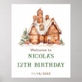 Gingerbrood House Decorting Birthday Party Poster (Voorkant)
