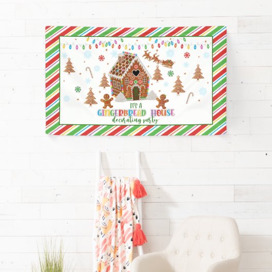 Gingerbrood House Decorting Party Banner (Insitu)