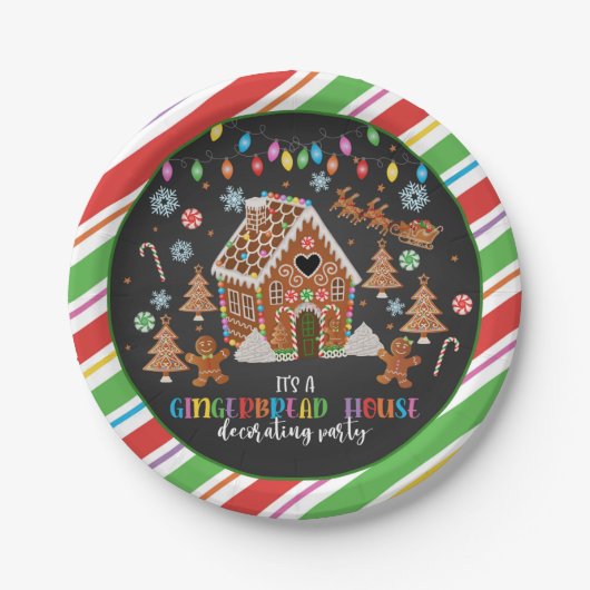 Gingerbrood House Decorting Party Bord - Blk (Voorkant)
