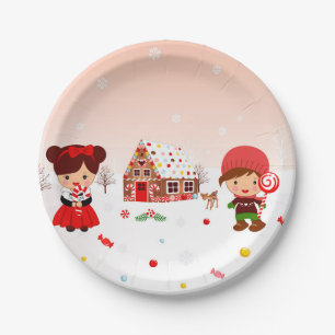 Gingerbrood House Decorting party borden Papieren Bordje