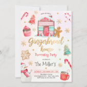 Gingerbrood House Decorting Party Holiday Cookie Kaart (Voorkant)
