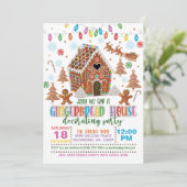 Gingerbrood House Decorting Party Invitation - W Kaart (Staand voorkant)