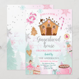 Gingerbrood House Decorting Party Invite Cookie Kaart