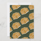 Gingerbrood House Decorting Party Invite Green Kaart (Achterkant)
