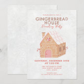 Gingerbrood House Decorting Party Kaart (Voorkant / Achterkant)