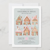 Gingerbrood House Decorting Party Kaart (Voorkant)