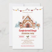 Gingerbrood House Decorting Party Kaart (Voorkant)