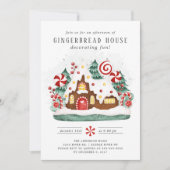 Gingerbrood House Decorting Party Kaart (Voorkant)