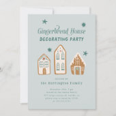 Gingerbrood House Decorting Party Kaart (Voorkant)