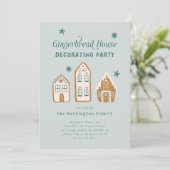 Gingerbrood House Decorting Party Kaart (Staand voorkant)