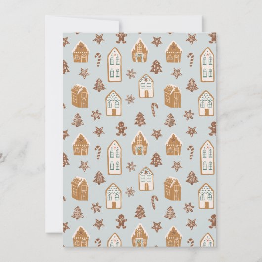 Gingerbrood House Decorting Party Kaart (Achterkant)