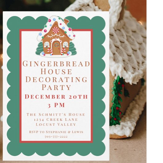 Gingerbrood House Decorting Party Kaart