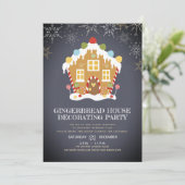 Gingerbrood House Decorting Party Kaart (Staand voorkant)