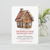 Gingerbrood House Decorting Party Kaart (Staand voorkant)