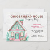 Gingerbrood House Decorting Party Kaart (Voorkant)