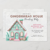 Gingerbrood House Decorting Party Kaart (Voorkant / Achterkant)