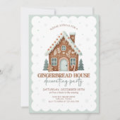 Gingerbrood House Decorting Party Kaart (Voorkant)