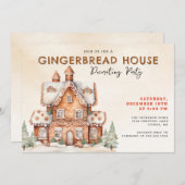 Gingerbrood House Decorting Party Kaart (Voorkant / Achterkant)