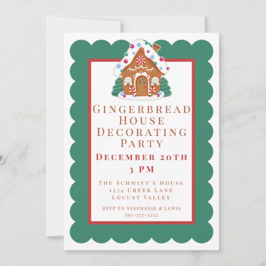 Gingerbrood House Decorting Party Kaart (Voorkant)