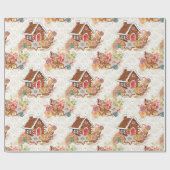 GingerBrood House en Cookies Gold Gift Wrap Paper Cadeaupapier (Vlak)