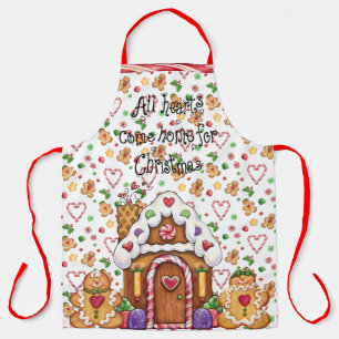 Gingerbrood House en Gingerbrood Man Harten Apron Schort