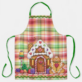 Gingerbrood House en Gingerbrood Man Pset Apron Schort (Voorkant)