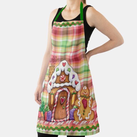 Gingerbrood House en Gingerbrood Man Pset Apron Schort (Insitu)