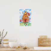 Gingerbrood House en Lollipops Poster (Keuken)