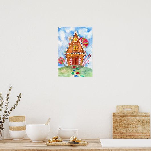 Gingerbrood House en Lollipops Poster (Keuken)