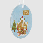 GingerBrood House en Train - Two Sided Kerstmis Ornament (voorkant)
